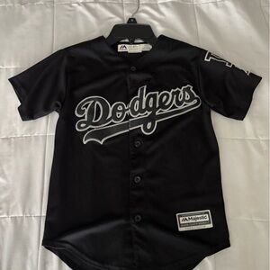 Dodgers Majestic Black Baseball Youth Jersey Boys